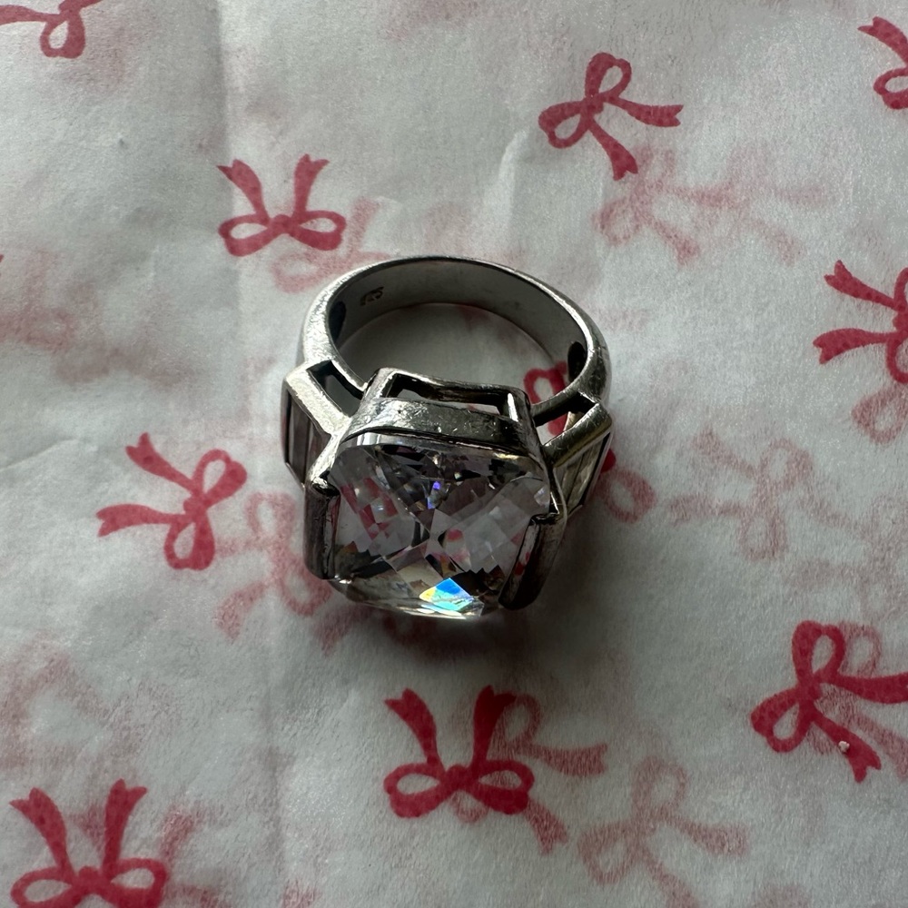 Sterling Silver Ring with Clear Gemstone